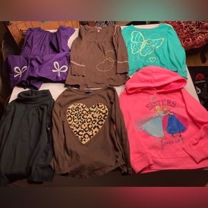 Girls size 4 bundle if 6 tops and dresses. 4 tops 2 dresses. Land’s end, gap
